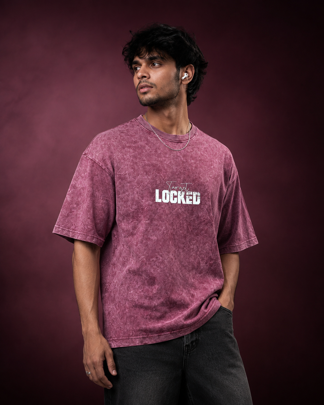 Target Locked Acid Washed Oversized T-Shirt