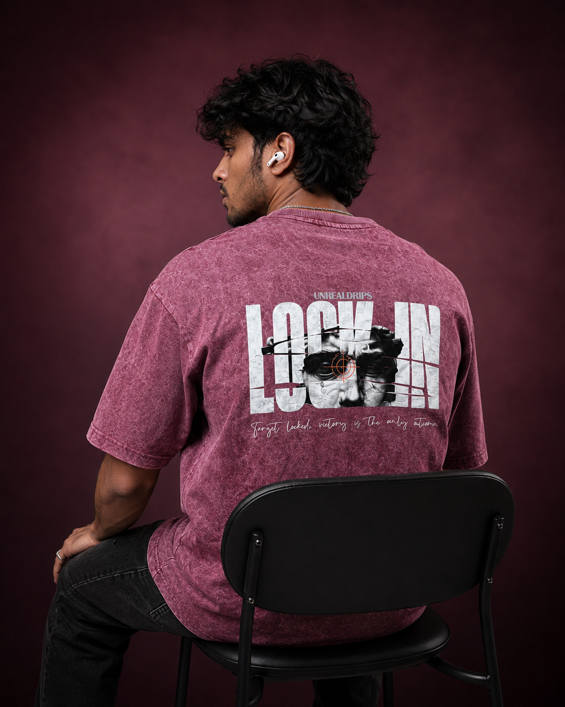 Target Locked Acid Washed Oversized T-Shirt
