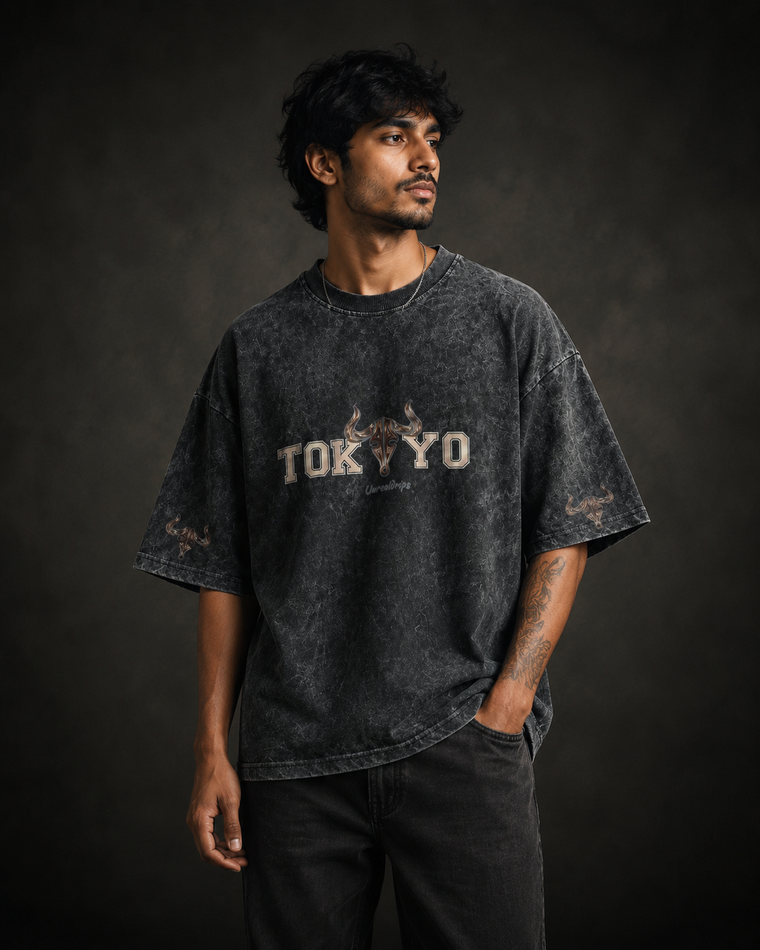 Tokyo Acid Wash Oversized T-Shirt
